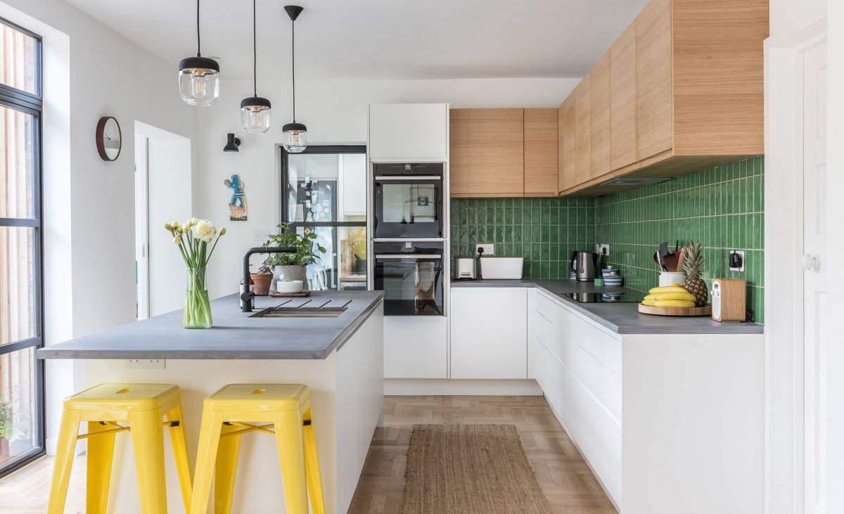 Кухня в стиле Сканди зеленая