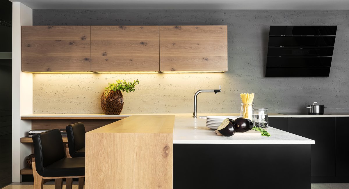 Кухня Амика дуб Галифакс графит