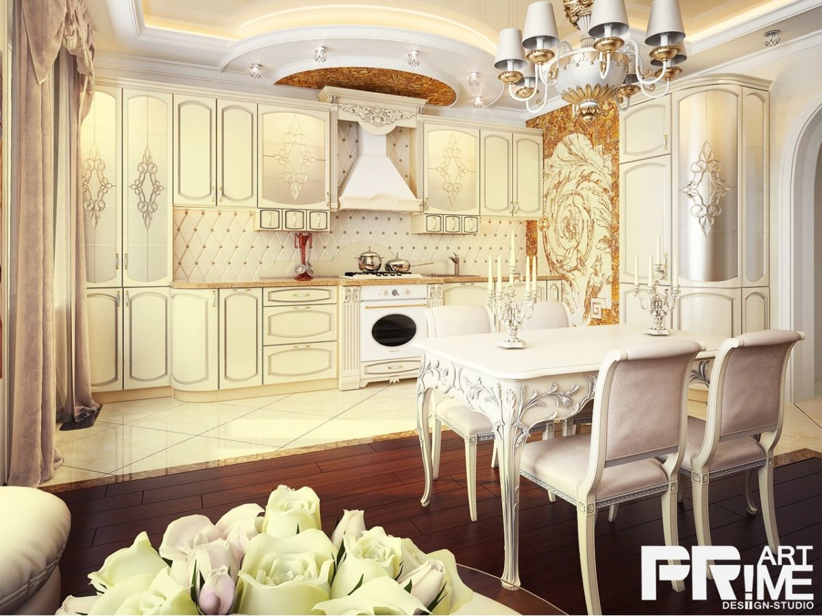 Стиль Барокко в интерьере кухни