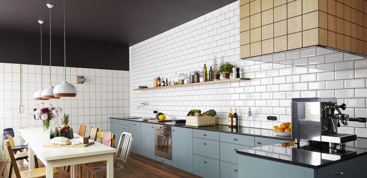 Плитка белая фартук лофт