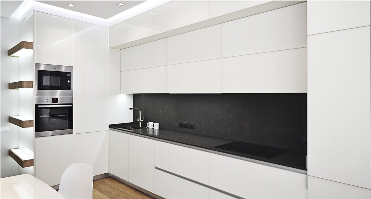 Кухня белый глянец gola