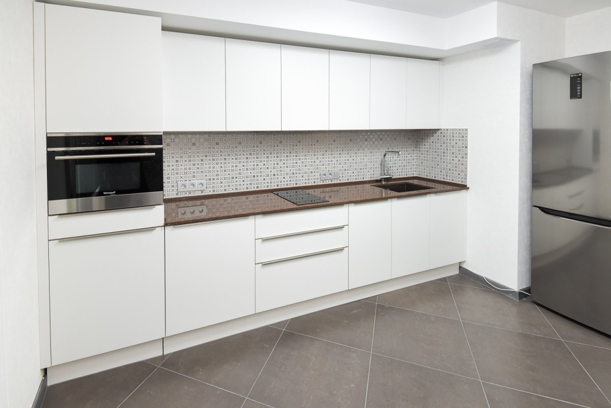 Кухня Модерн белая глянец