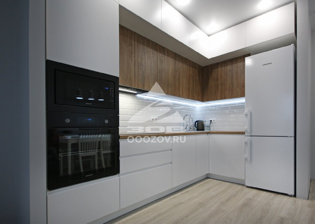 Кухня белый глянец без ручек