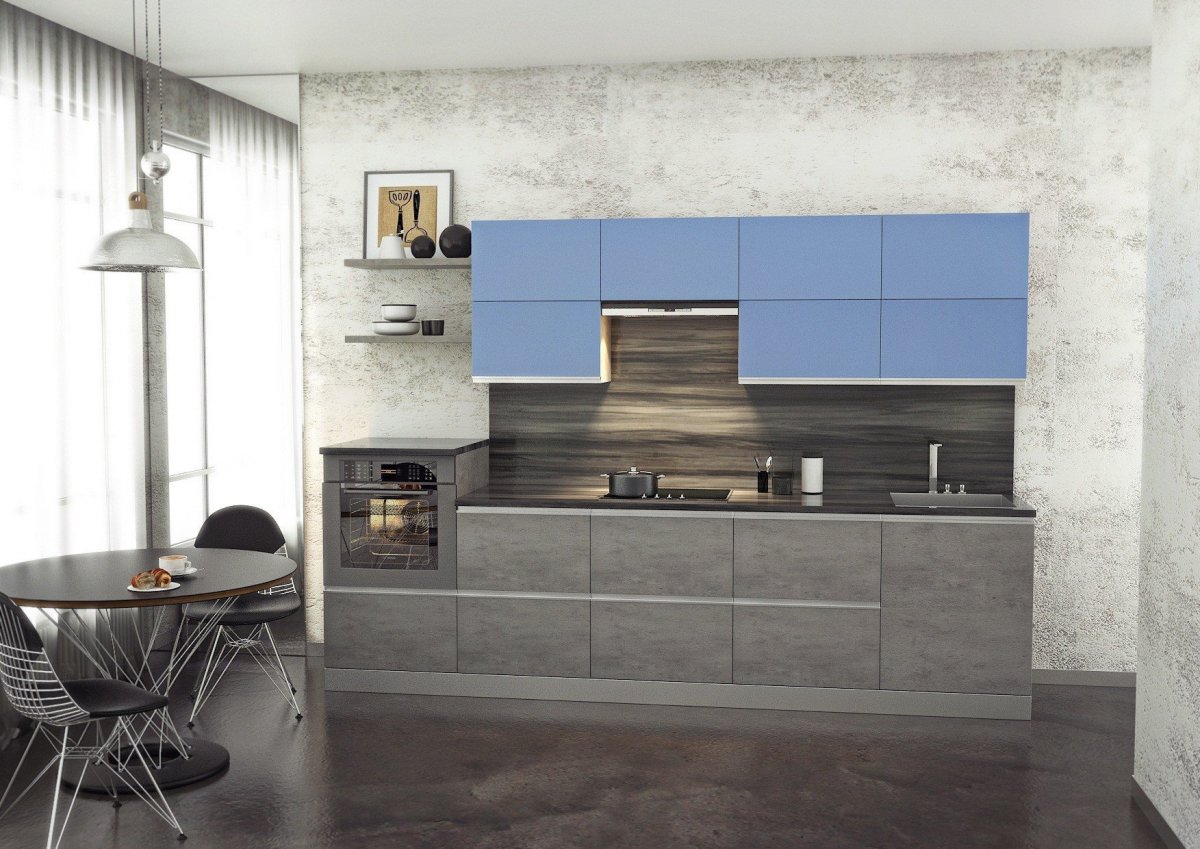 Кухни 2020 графит и дерево