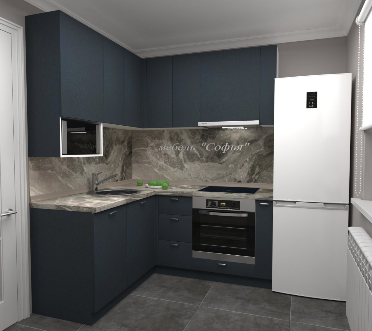 Черный графит Эггер кухни