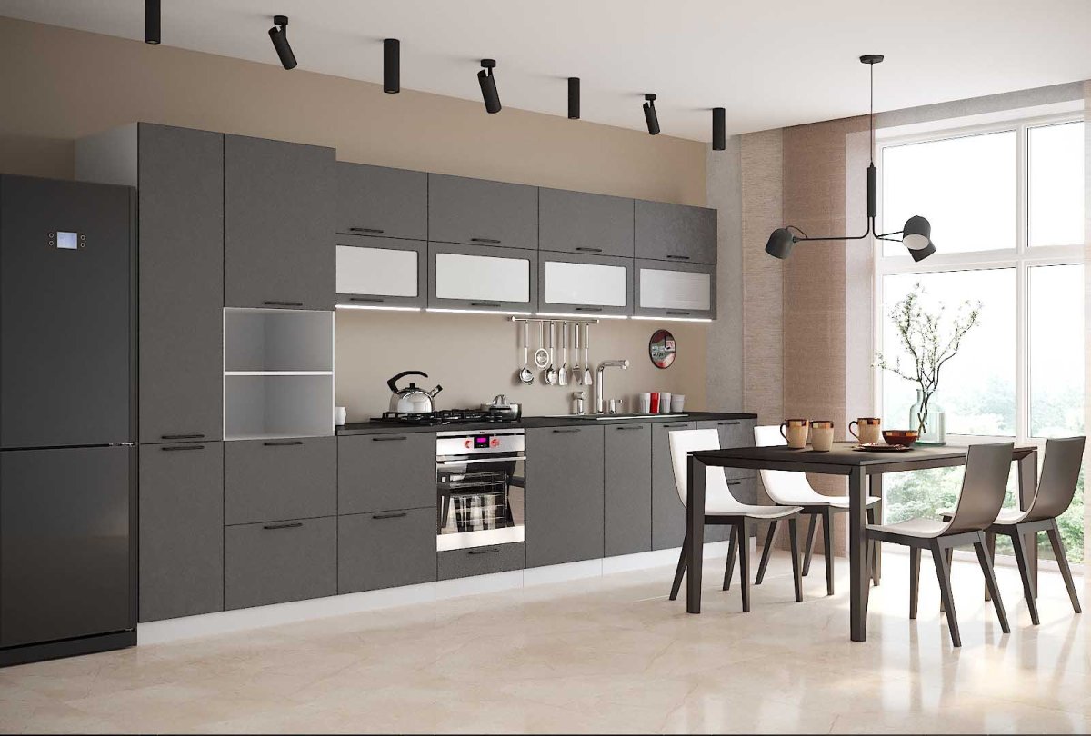 Кухня Сканди-01 Graphite Softwood
