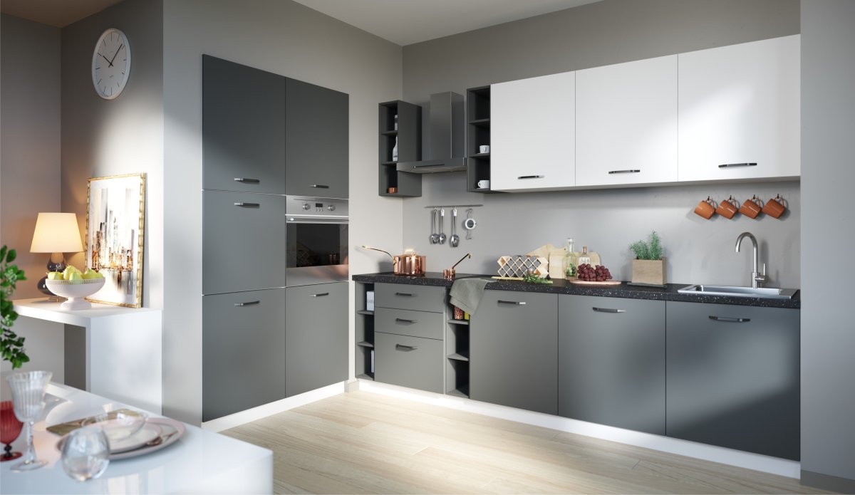 ЛДСП графит на кухне