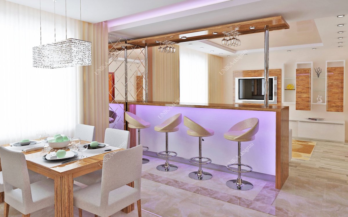 Барная стойка кухня гостиная