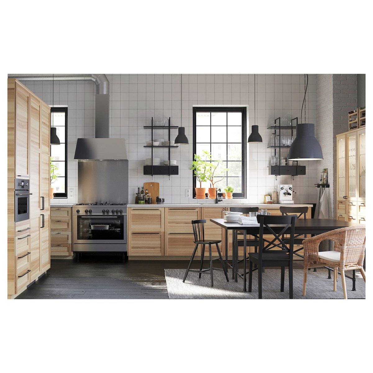 Кухня икеа с рамками Lerhyttan Лерхюттан