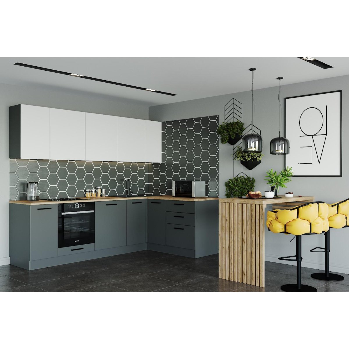 Кухня цвета антрацит