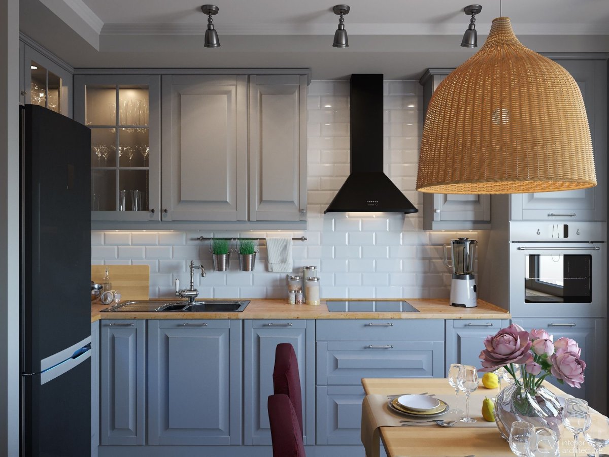 Белая кухня икеа Сканди стиль