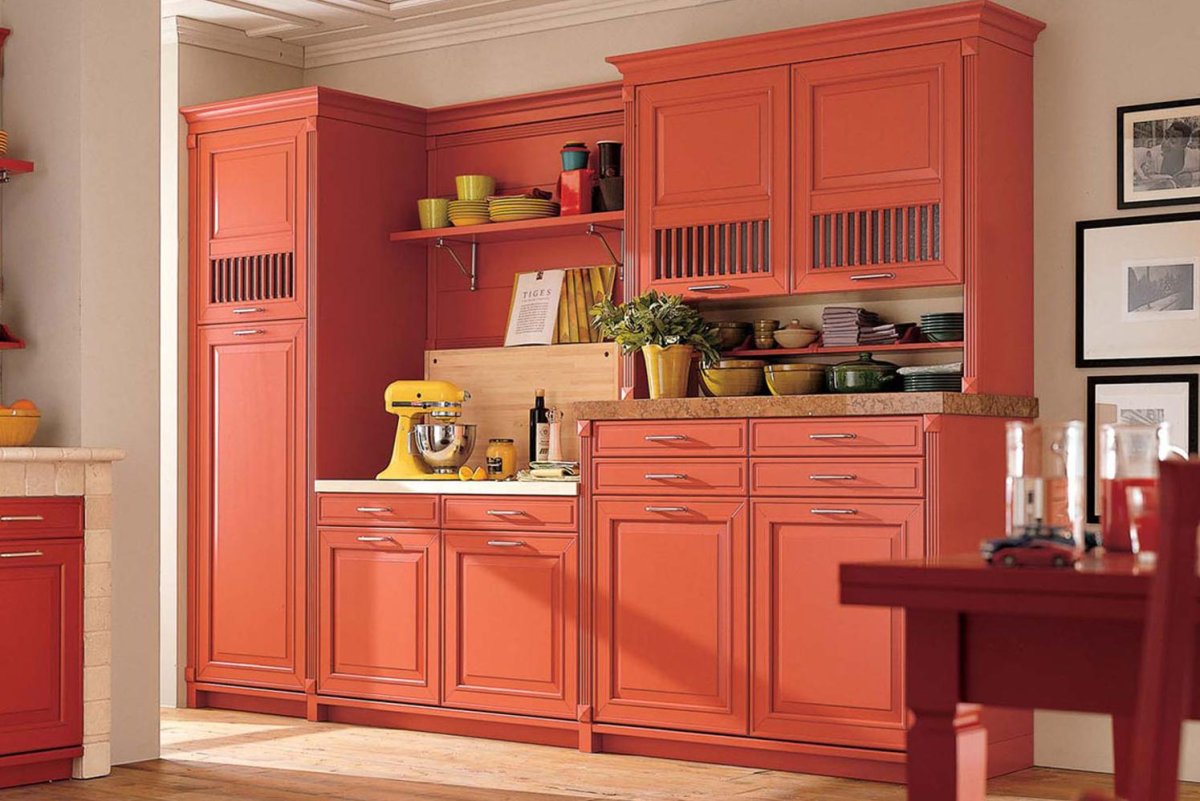 Кухня терракотового цвета