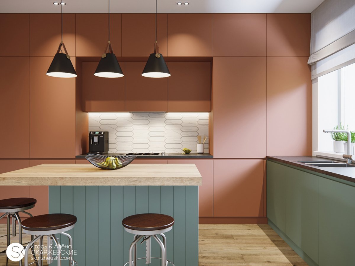 Кухня терракотового цвета