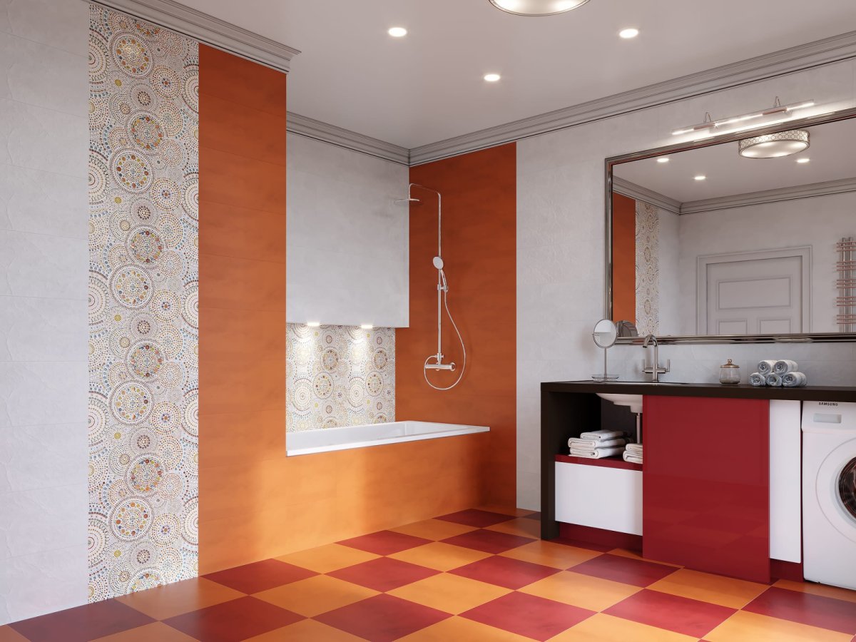 Кухня с терракотовой плиткой