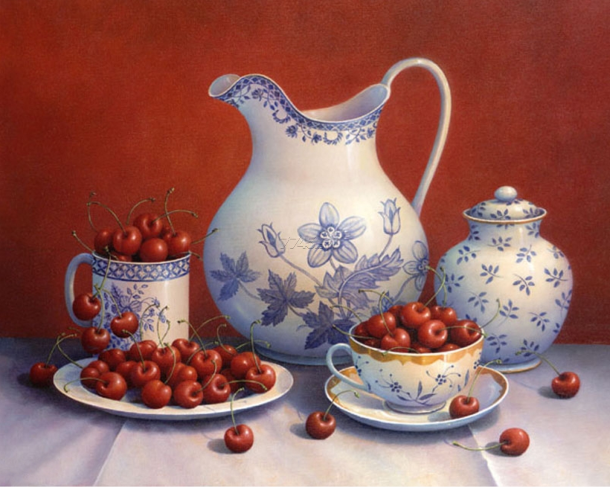 Картина маслом натюрморт с фруктами Дэвида Брауна