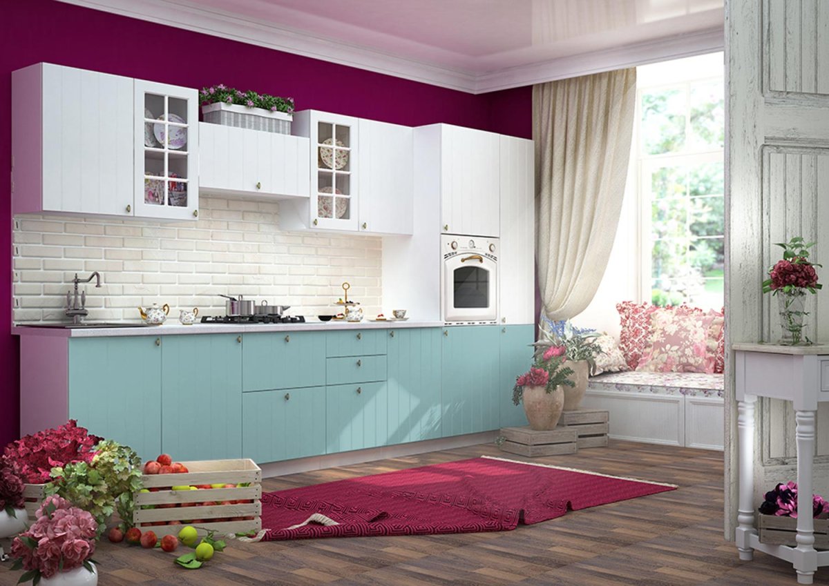 Черно розовая кухня