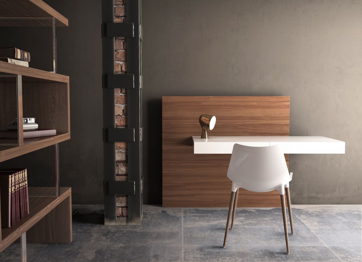 Стол лофт крепится к стене