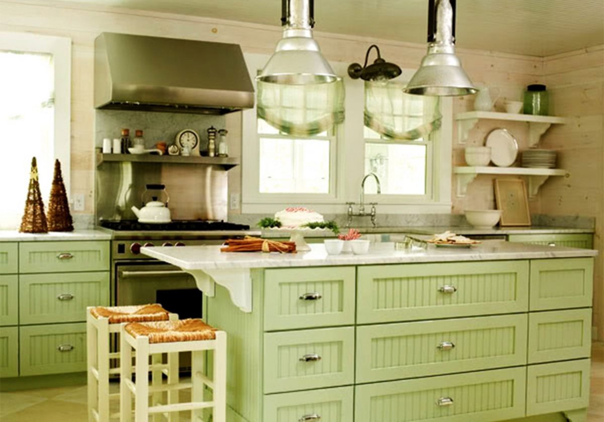 Кухня оливкового цвета