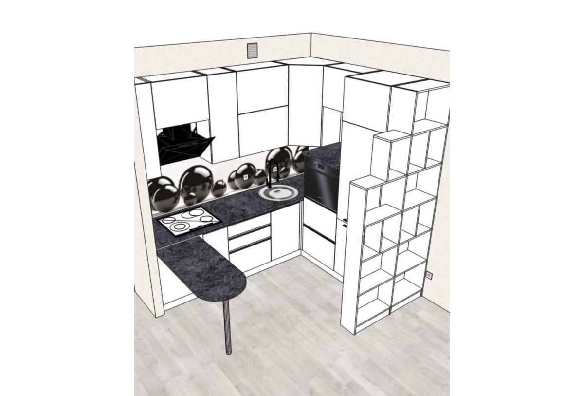 Кухонный гарнитур угловой для маленькой