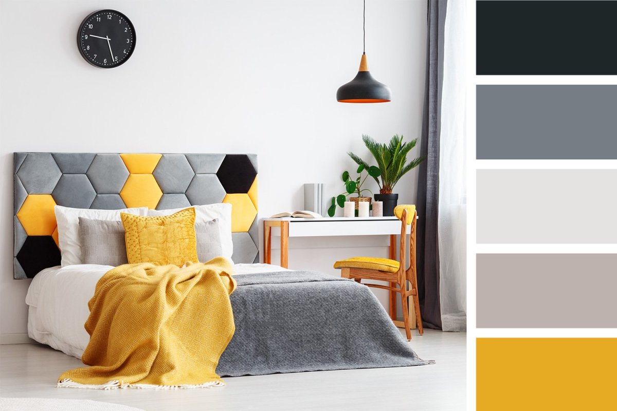 Сочетание горчичного цвета в интерьере