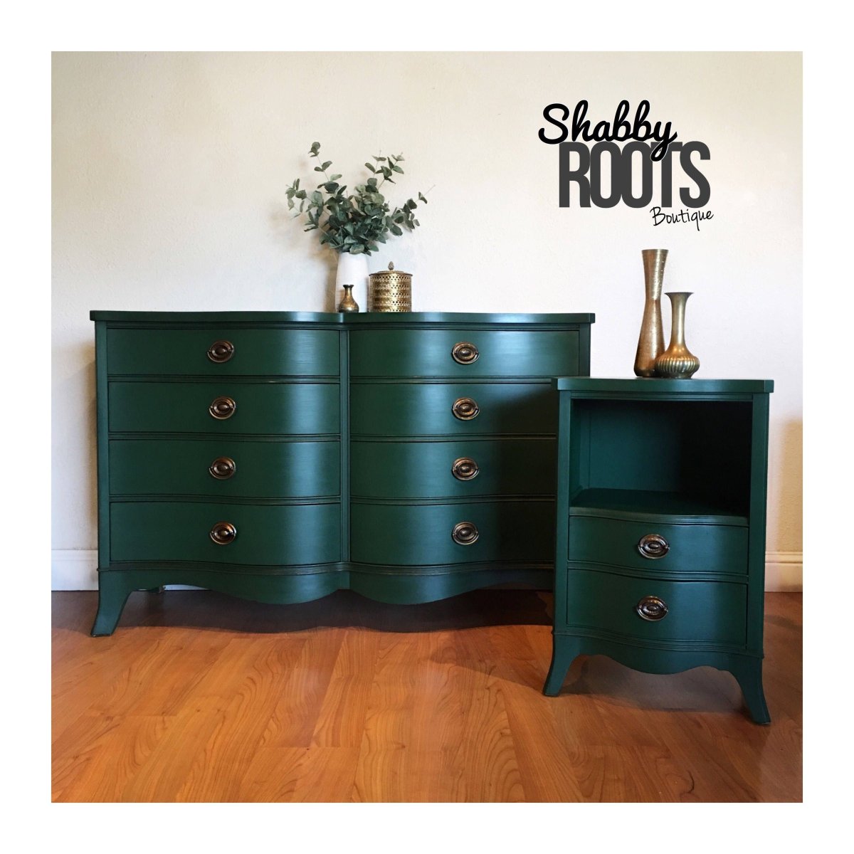 Черно зеленый комод