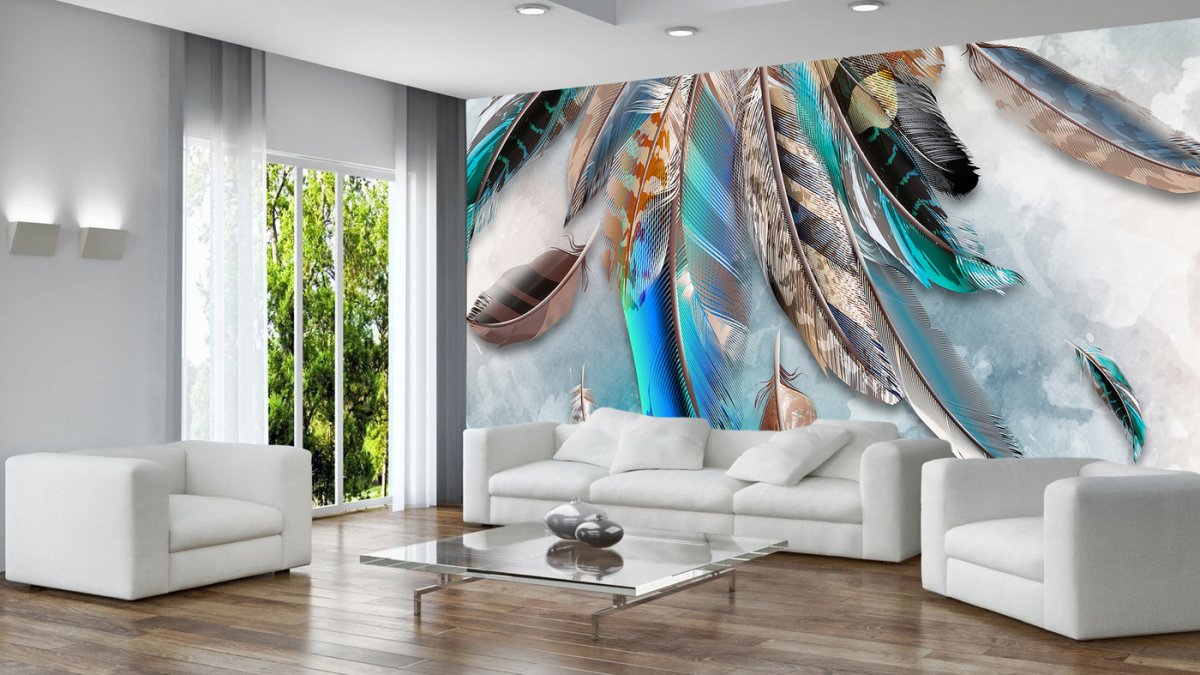 Фотообои на стену перья