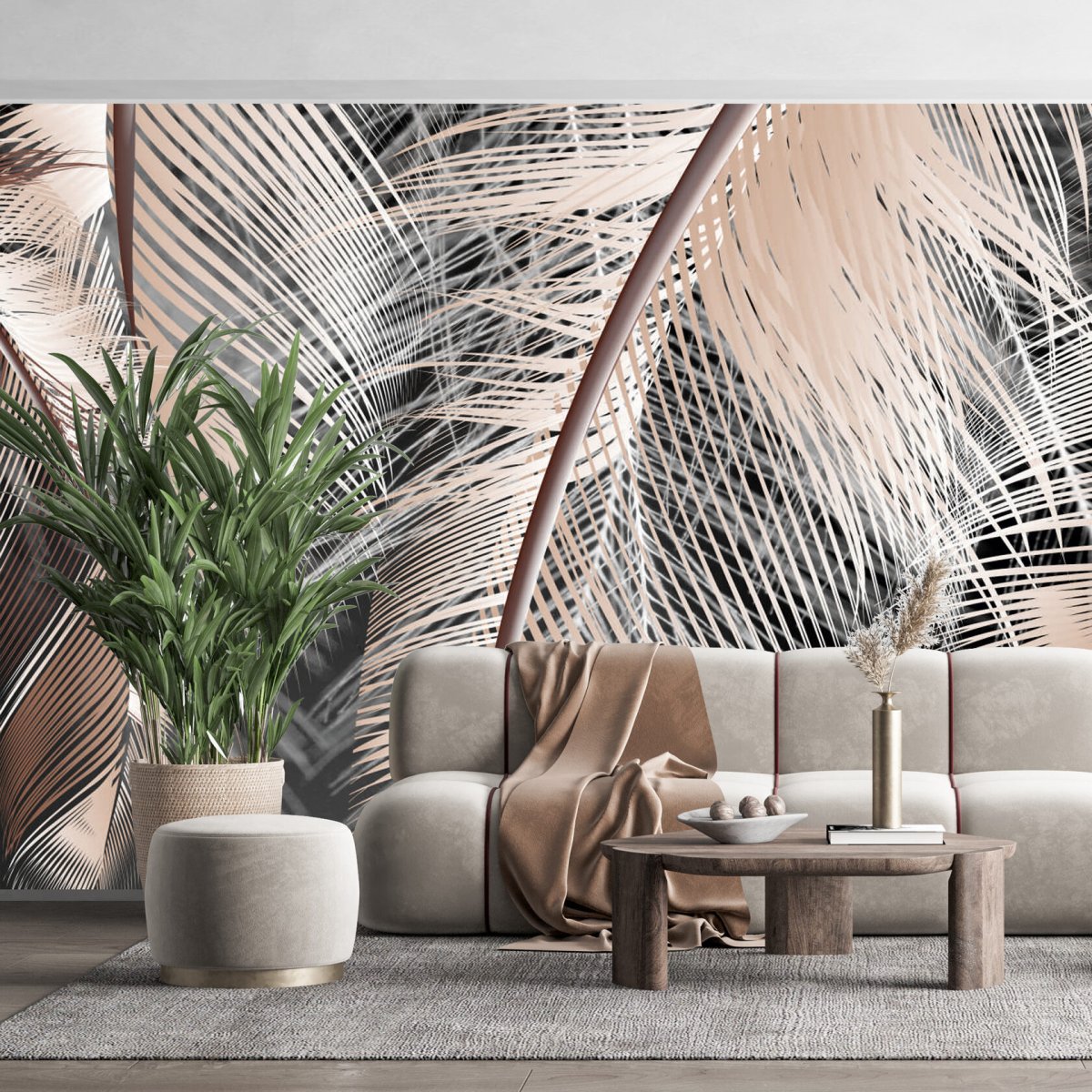 Фреска в гостиной в современном стиле