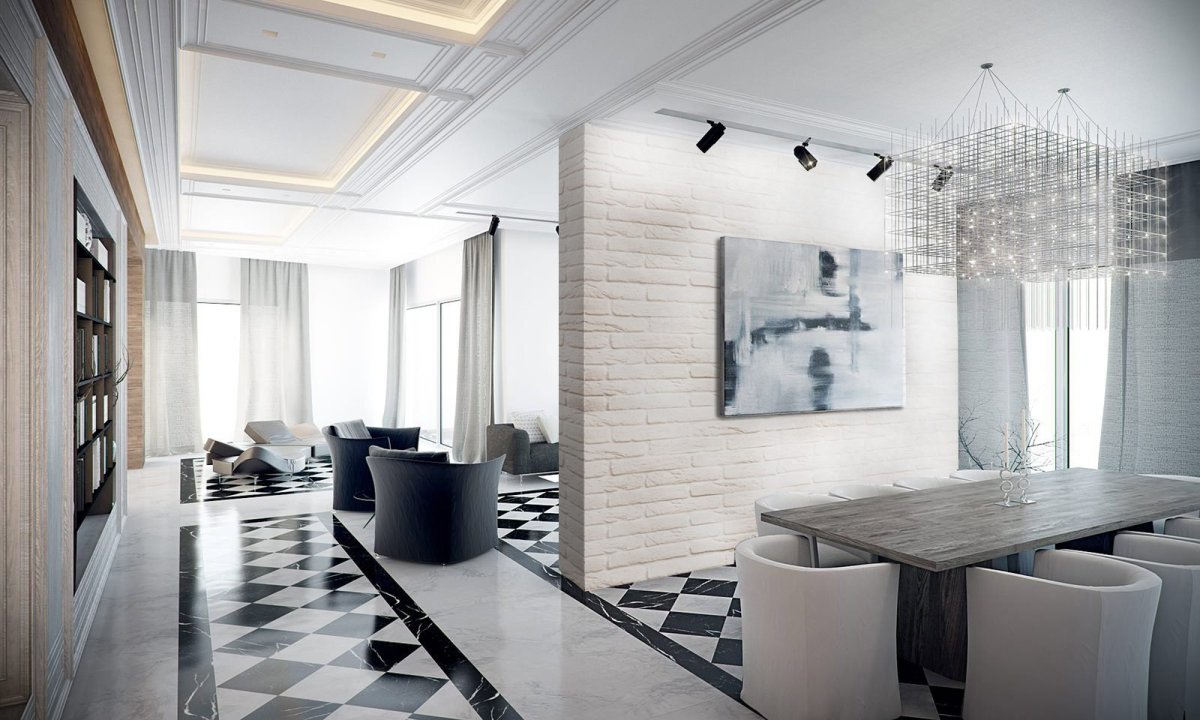 Белый кирпич в интерьере