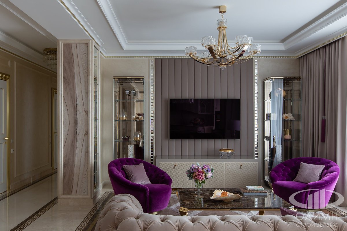 Интерьер гостиной в стиле арт деко