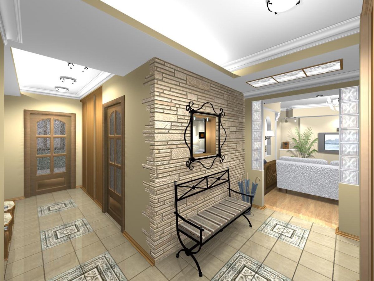 Тамбур прихожая в коттедже