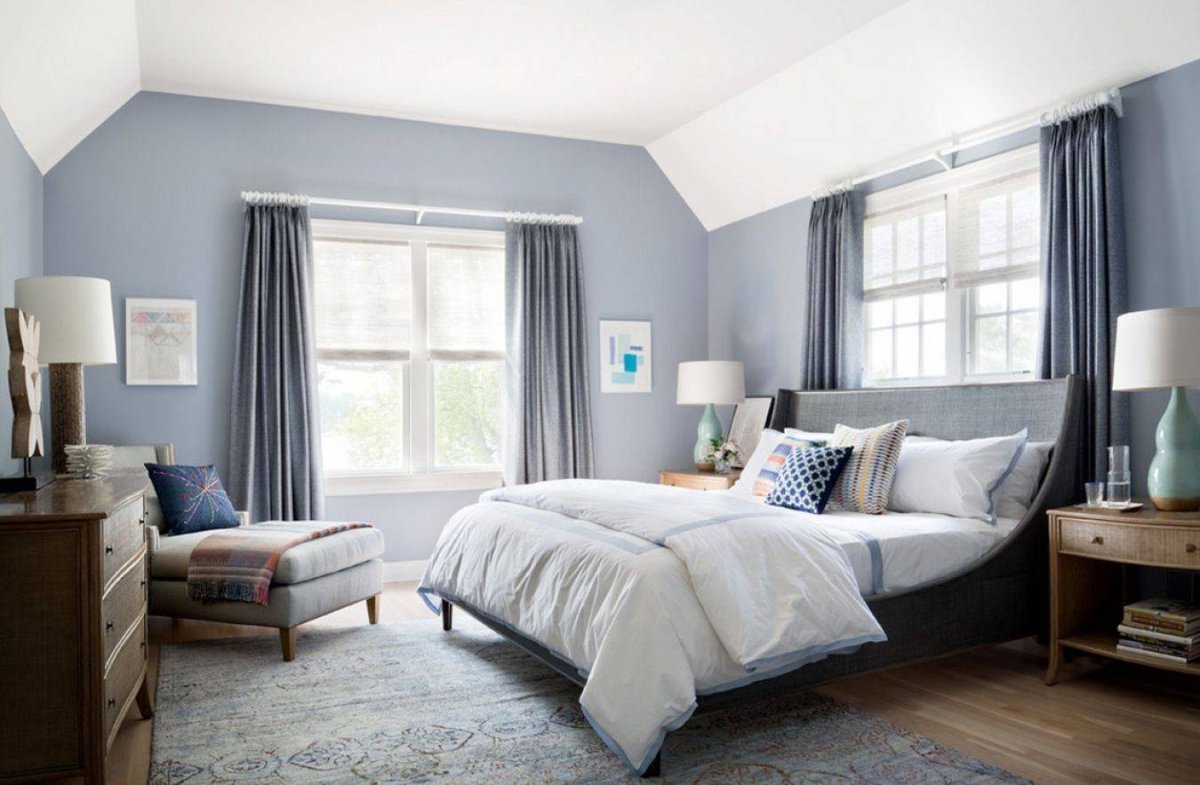 Голубой интерьер