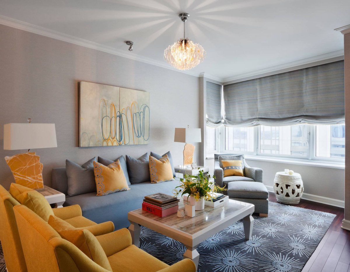 Теплые цвета в интерьере гостиной