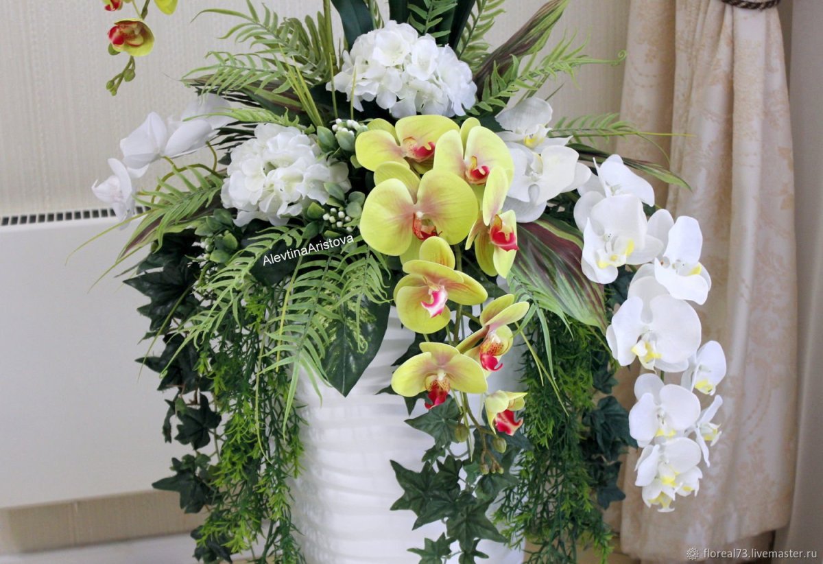 Букеты из искусственных цветов для интерьера