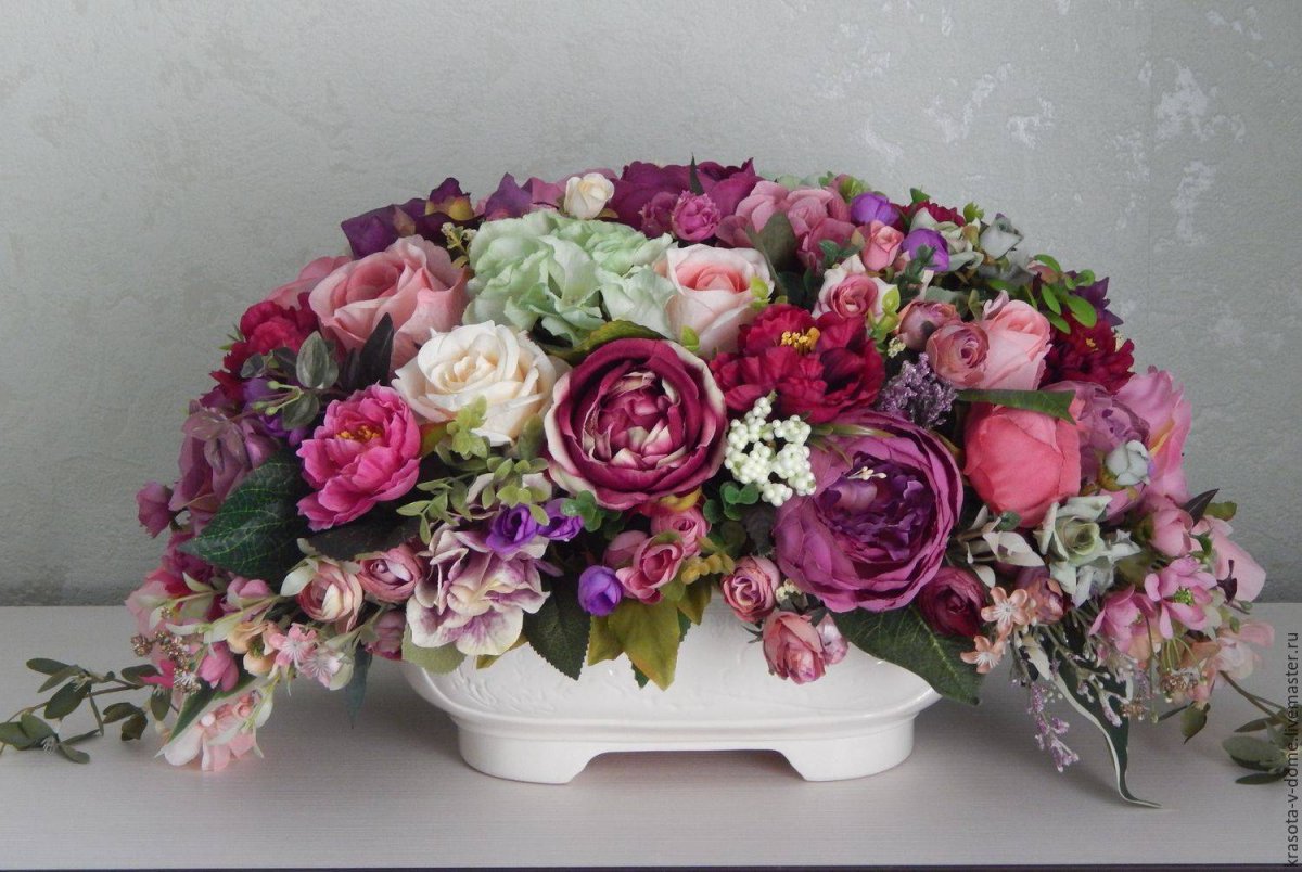 Букеты из искусственных цветов для интерьера