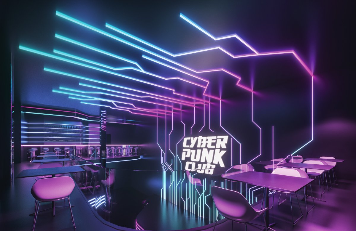 Неоновая надпись в спальне