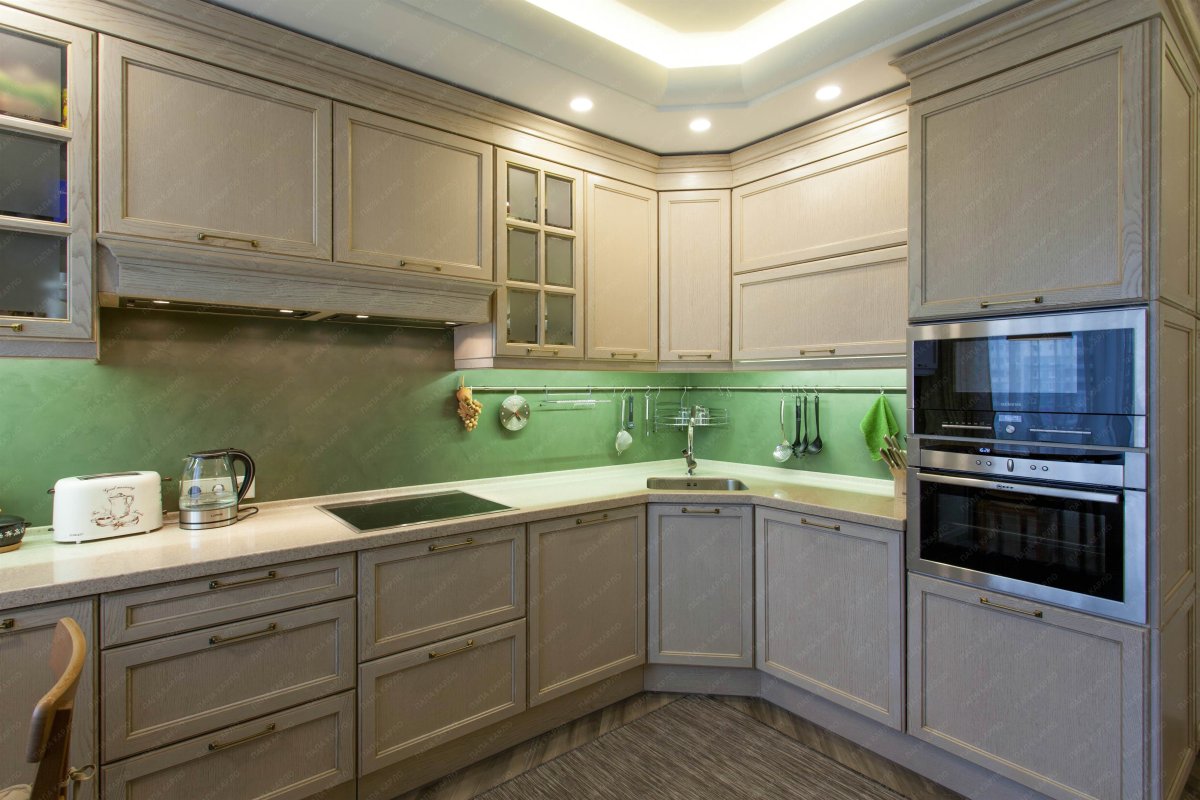 Кухня угловая Неоклассика беж