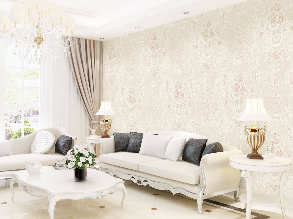 Светлые обои в гостиную