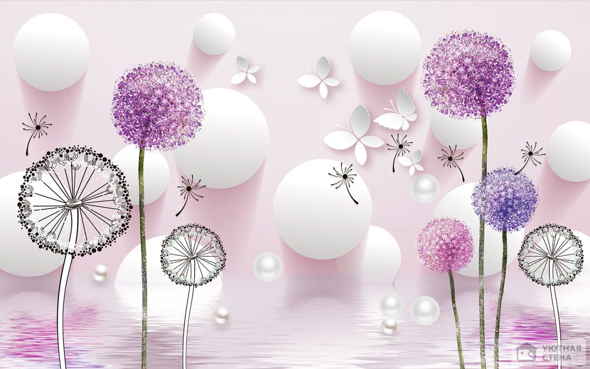 Обои шары паутинки в интерьере