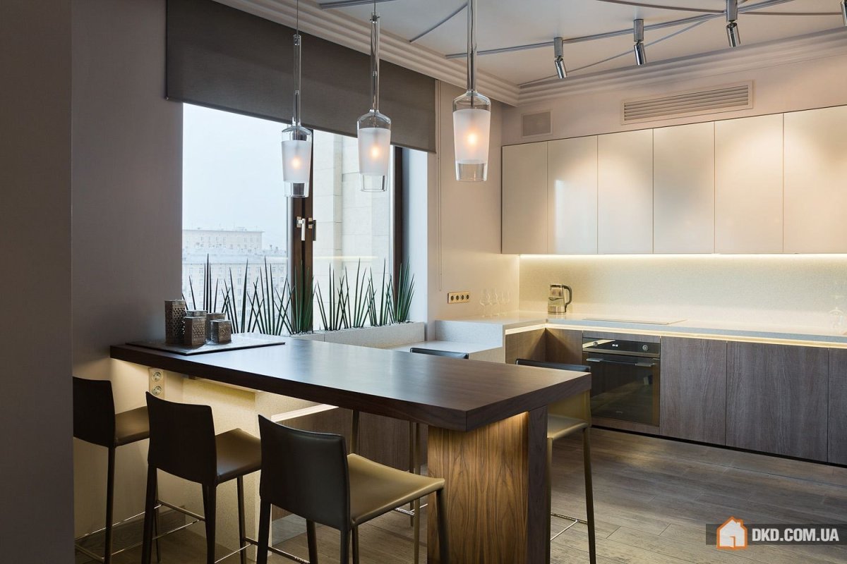 Кухня в современном стиле с оком