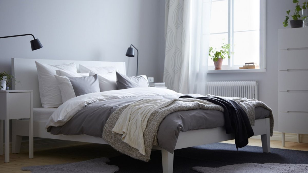 Кровать икеа белая НОРДЛИ