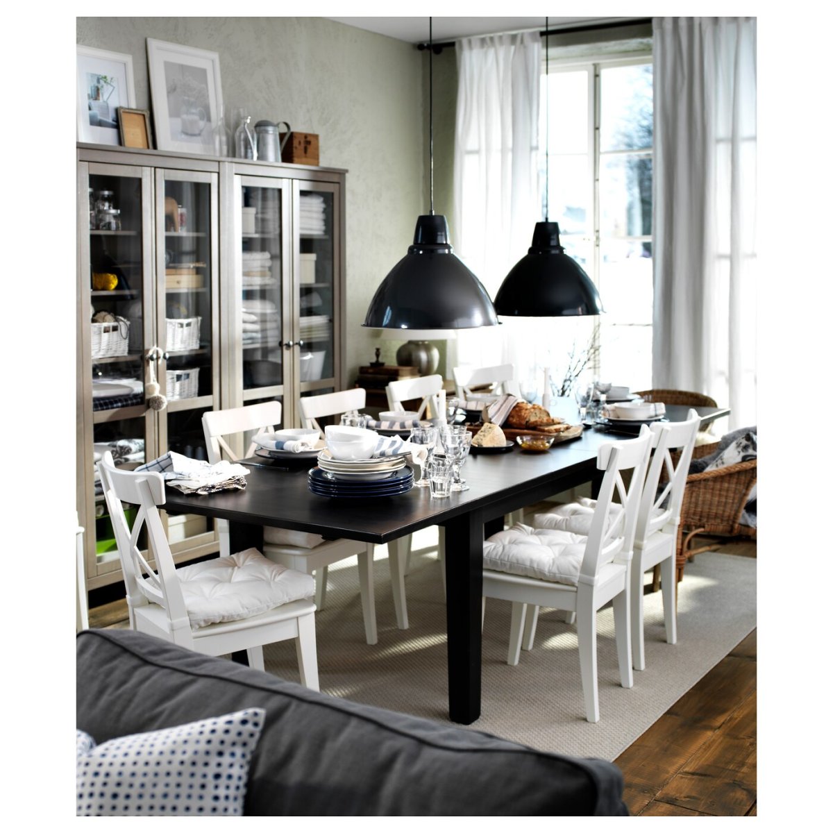 Раздвижной стол, коричнево-чёрный201/247/293x105 см