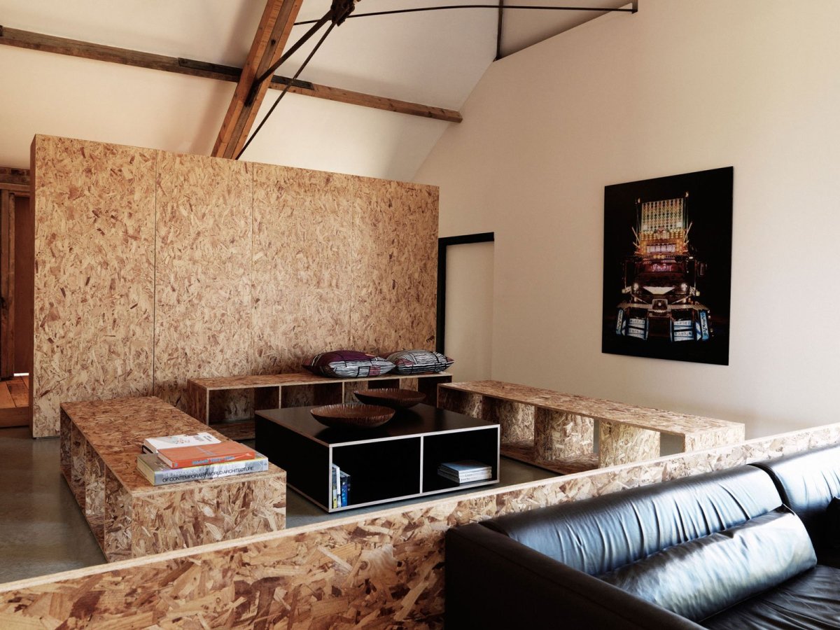 OSB плита в интерьере лофт