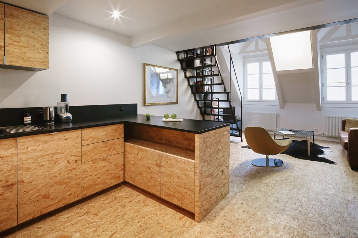 ОСБ плита в стиле лофт