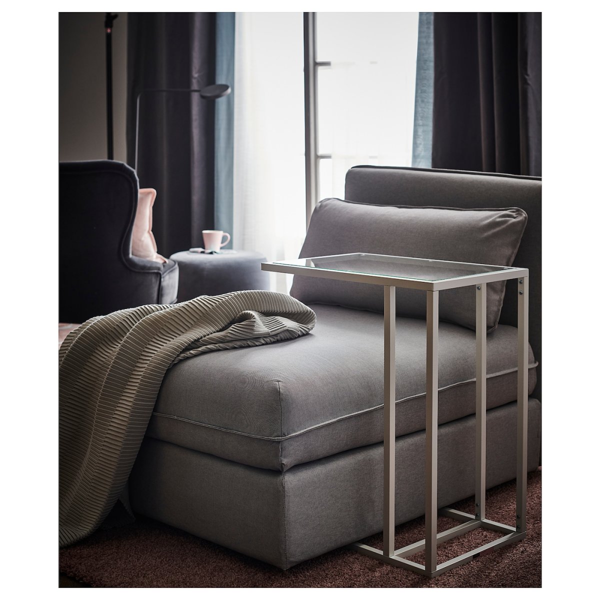 Vittsjö ВИТШЁ подставка д/ноутбука, черно-коричневый/стекло 35x65 см