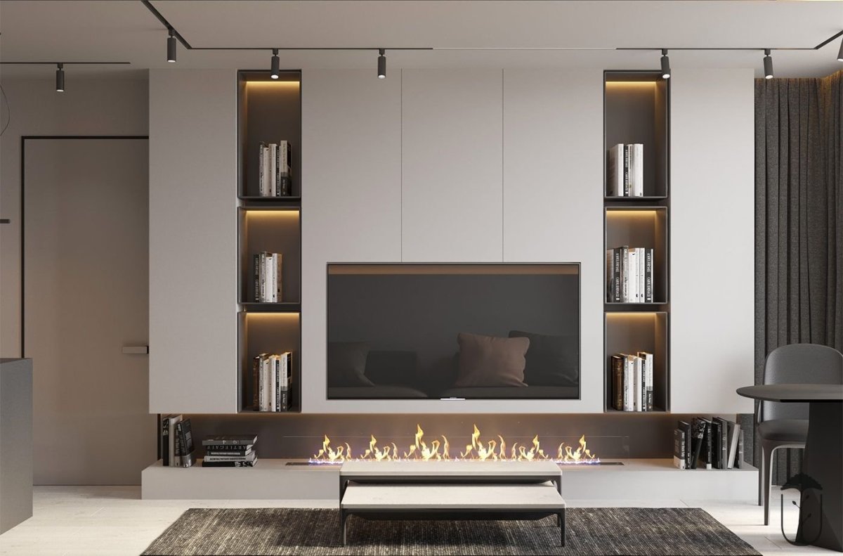 Гостиная с биокамином