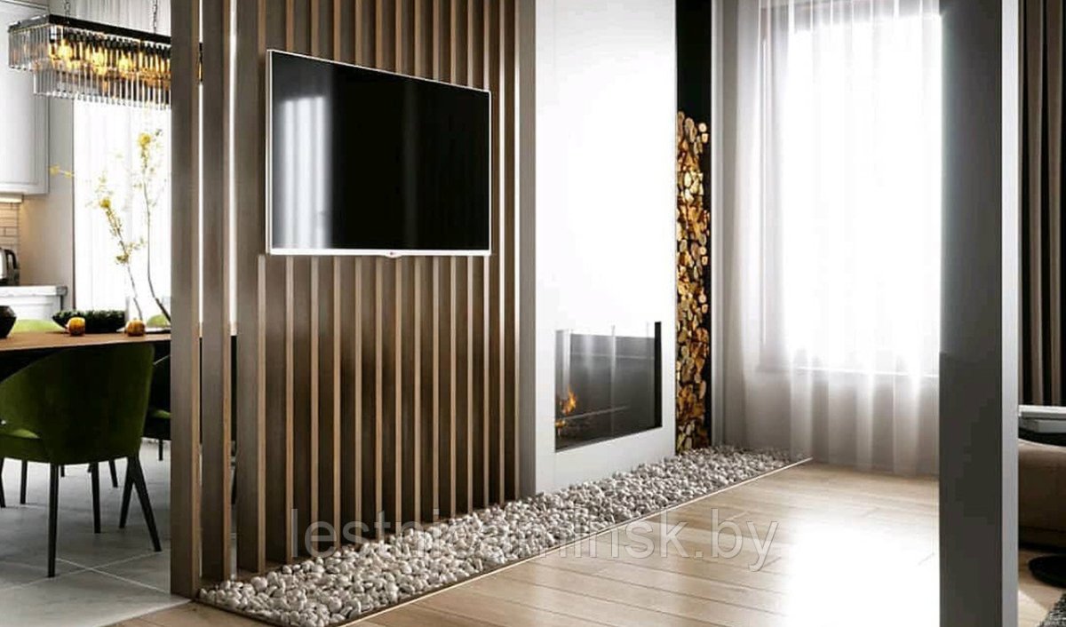 Декоративная перегородка с телевизором