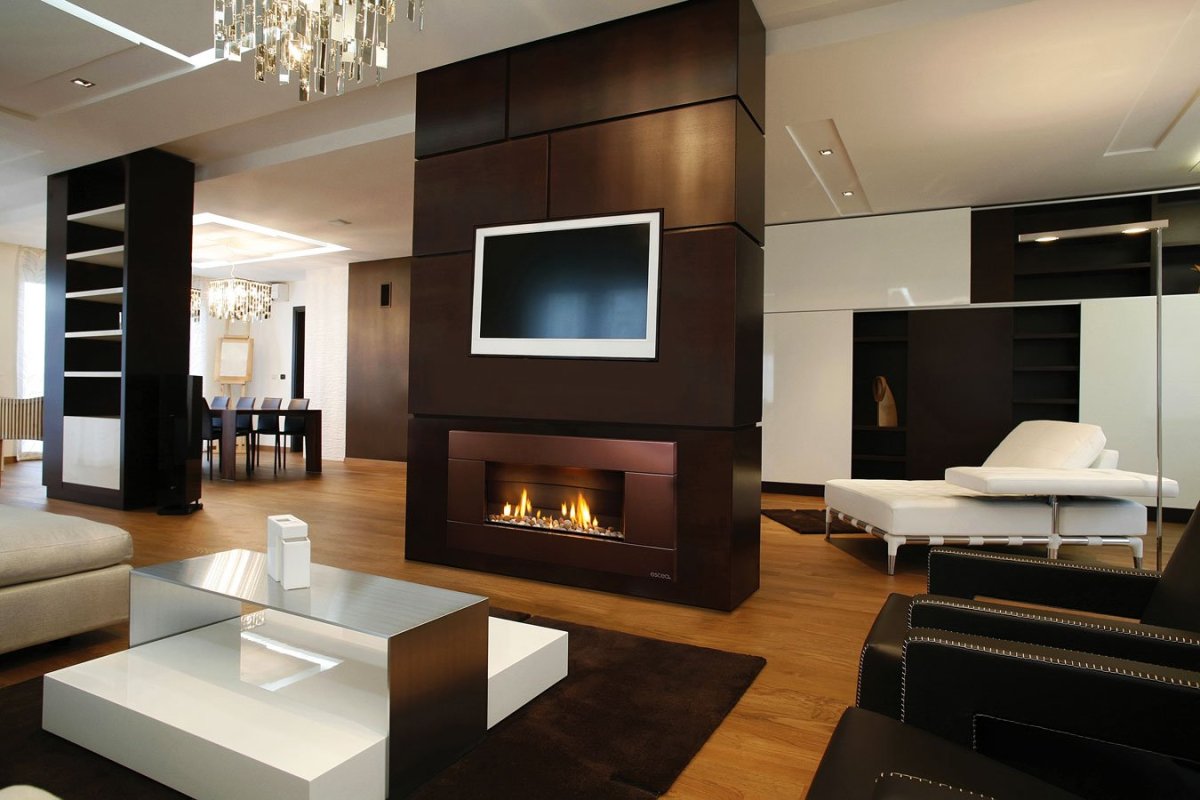 Стеллаж с телевизором для зонирования