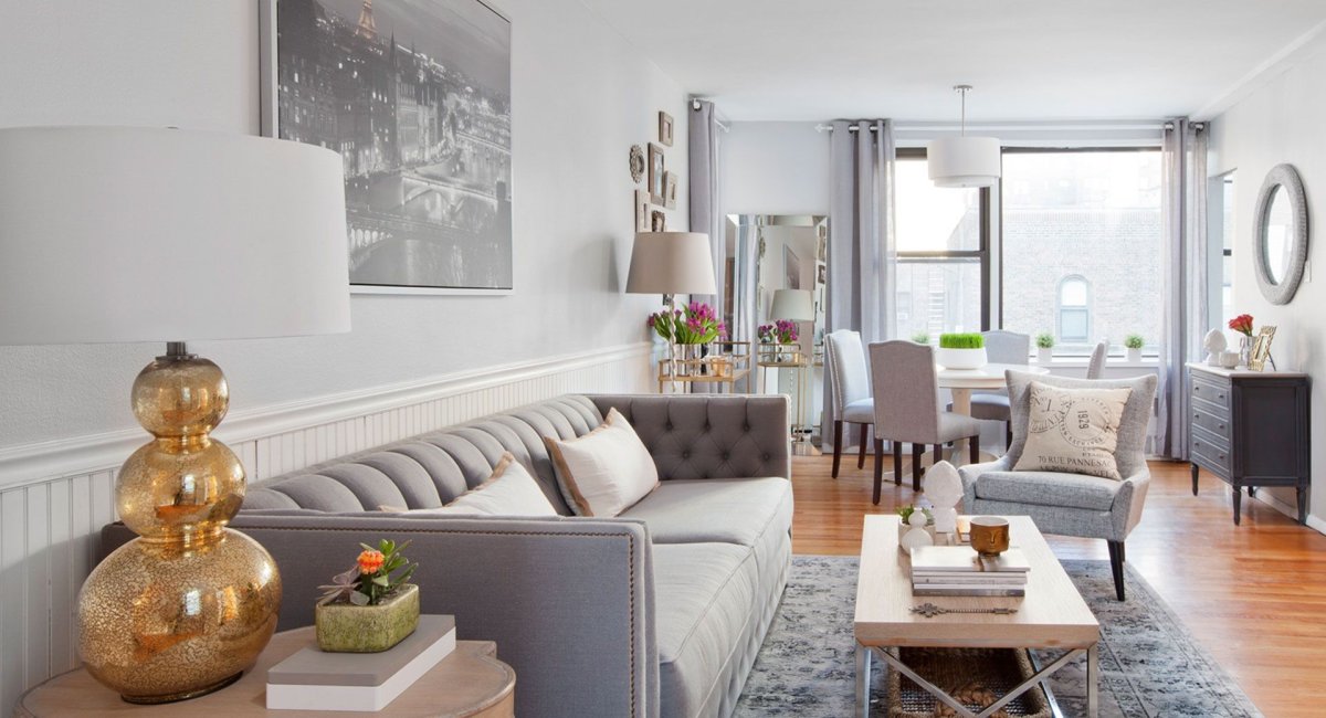 Манхэттен гостиная стиль