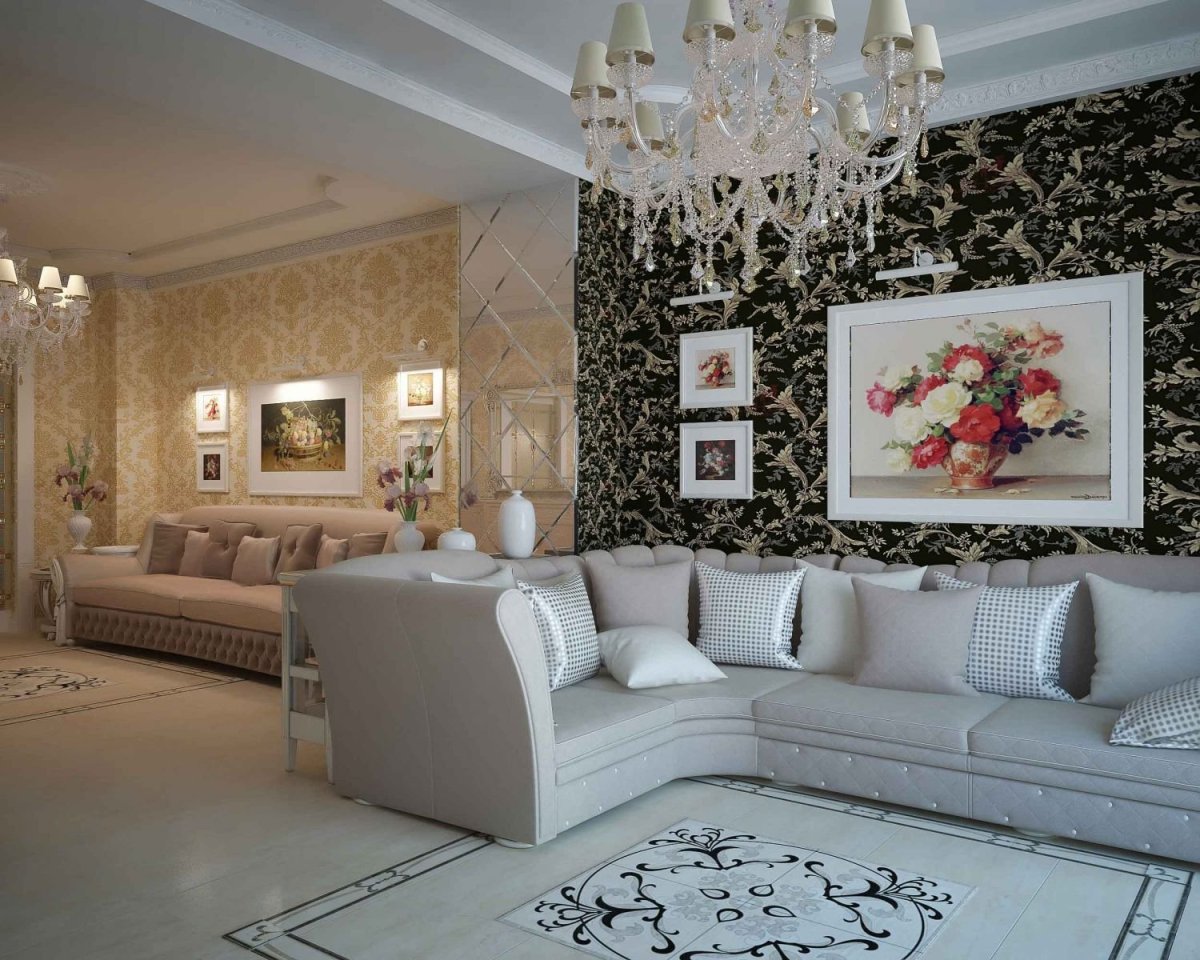 Красивые обои для зала в доме