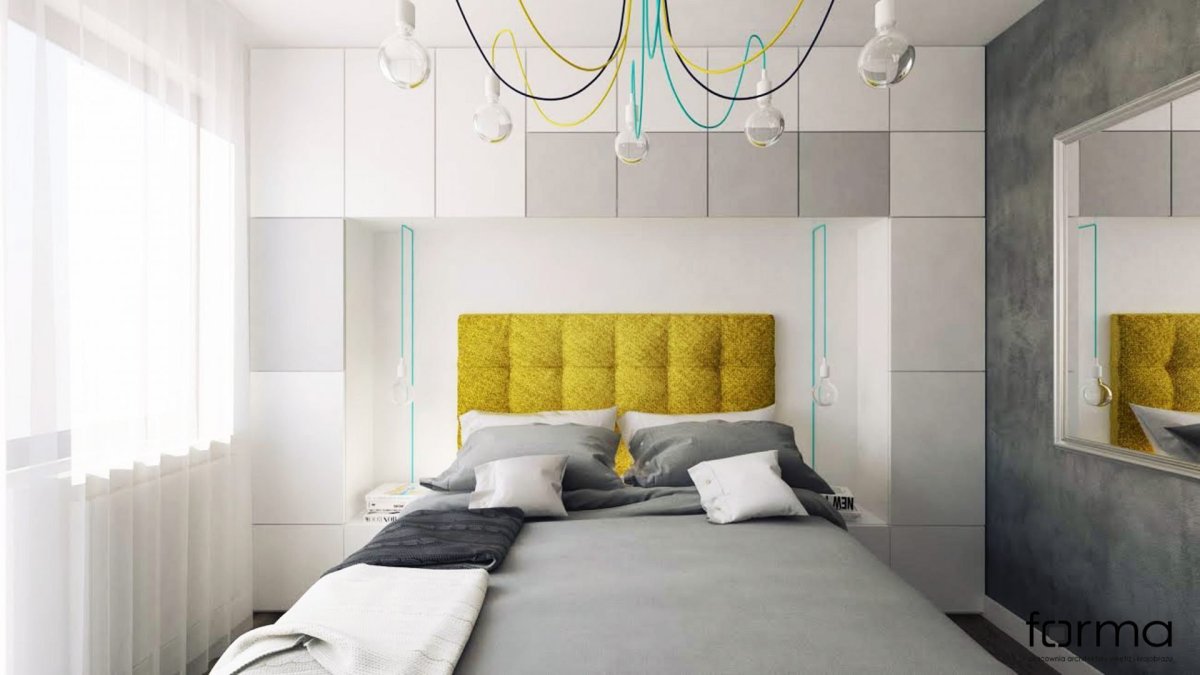 Спальня в ярких тонах